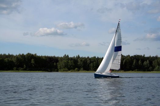 boat on the lake near Powidz (Poland)