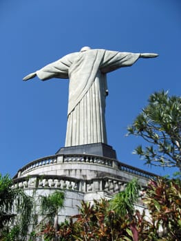 A view from the back of the Statue of Christ, Corcovado, in Rio de Janeiro, Brazil.
