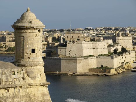 General view of the unique Grand Harbour in Malta