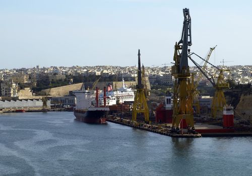 General view of the world famous Malta dockyards