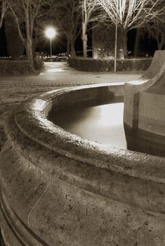 abstract image of a fountain at night