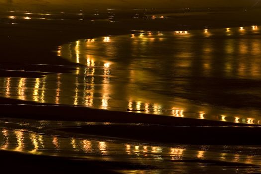 abstract image of a beach and sand at night