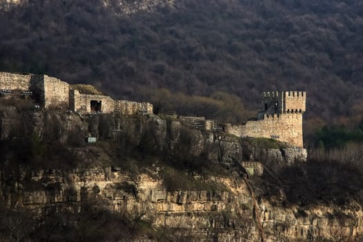 Antique old fort with ruins and tower