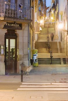 night image of plentzia, a little village in the basque country