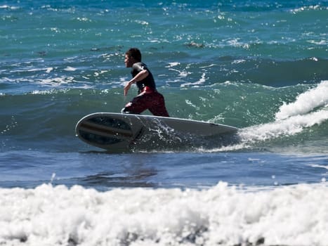 Surfing the waves is a very rare event in Malta