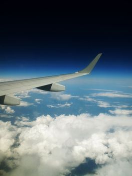 The view from airoplane porthole                     