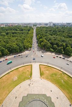 Berlin panorama - wiev from Siegess�ule to Tiergarten taken by ultra wide lens
