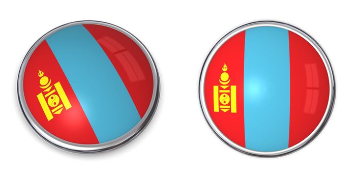 button style banner in 3D of Mongolia