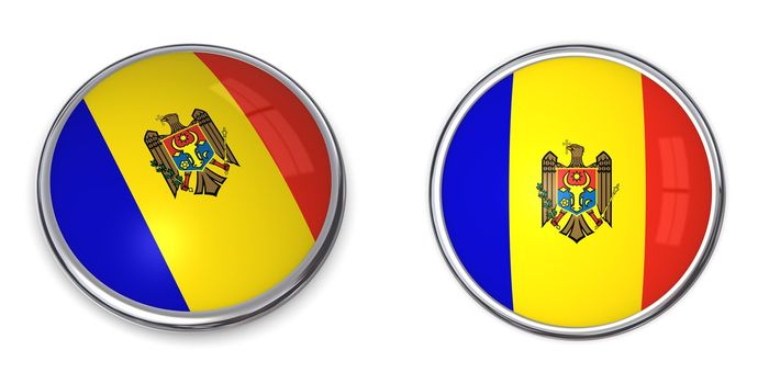 button style banner in 3D of Moldova