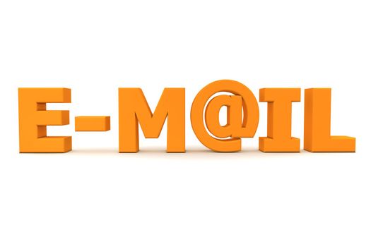 orange word Digital - letter A is replaced by the email symbol AT - frontally