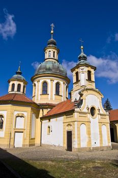 small pilgrimage church in a suburb of Prague