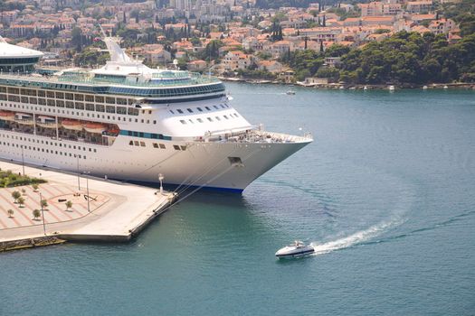 large passenger vessel in Dubrovnik harbour