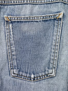 Extreme close up on blue jeans texture