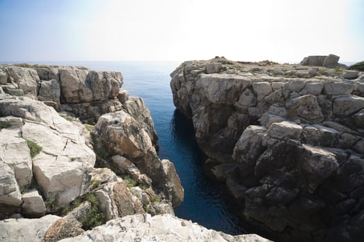 Croatian landscape - view from Locrum Island to open Adriatic sea