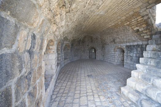 fragment of old city walls in Ston - Croatia. Wide angle photo