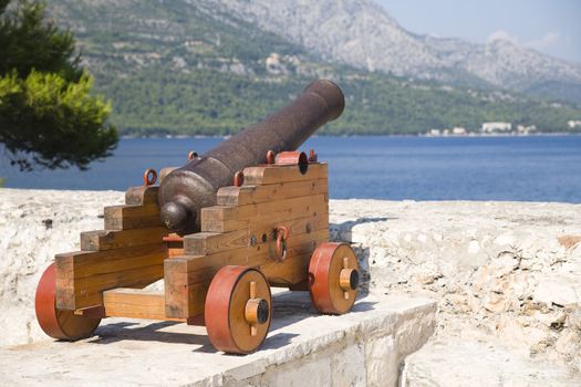 historic canon on Korcula Island - Croatia