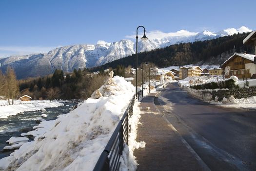 small town of Commezzadura - italian dolomites