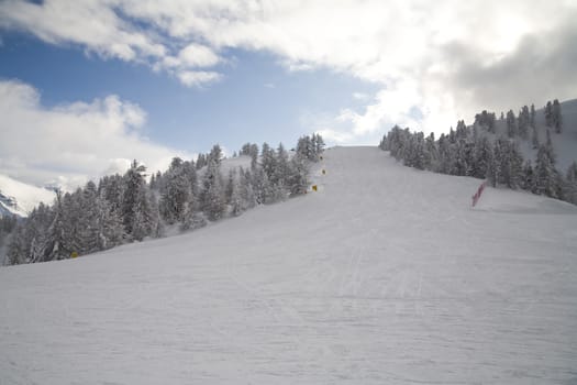 ski slope - photo taken in italian dolomites