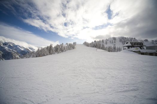 ski slope - photo taken in italian dolomites