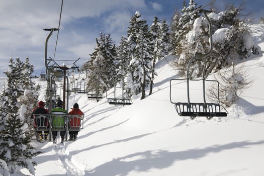 ski-lift - photo taken in italian dolomites