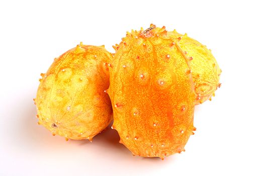 Exotic fruit Kiwanos, is used for preparation of salads and for an ornament of dishes.