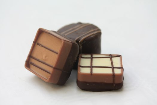 Luxury Belgium chocolates, pure, white and milk