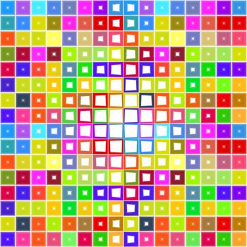 seamless texture of colorful squares with different white holes