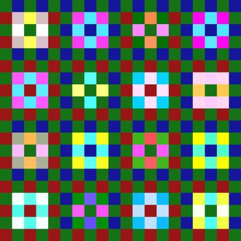 seamless texture of colorful blocks in early computing style