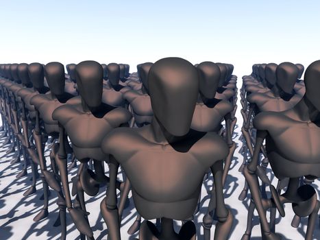 Concept image about being conformist and identical.