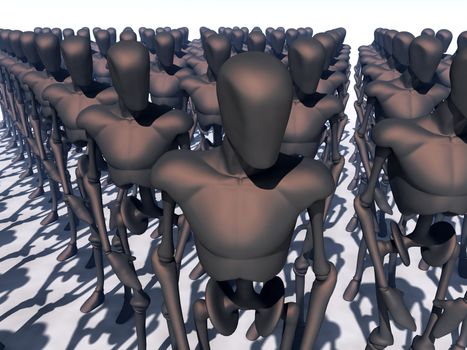 Concept image about being conformist and identical. 