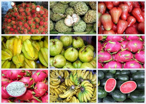 Tropical Fruit Collage