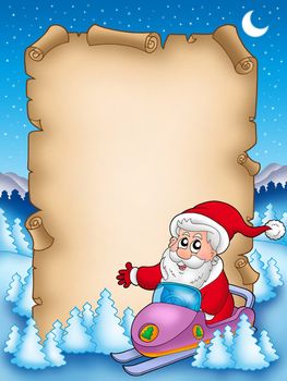 Christmas parchment with Santa Claus 6 - color illustration.