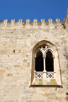 beautiful and ancient window detail of a old church