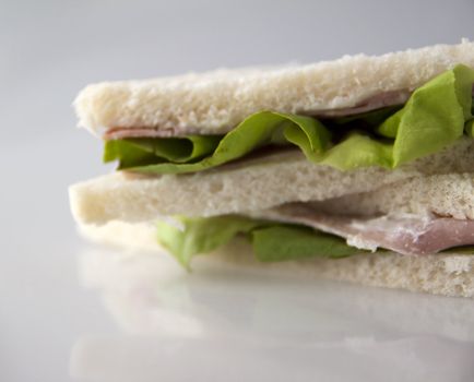 Isolated sandwich with salad over a gray/white background