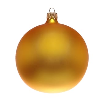 yellow christmas decoration isolated on white background                                