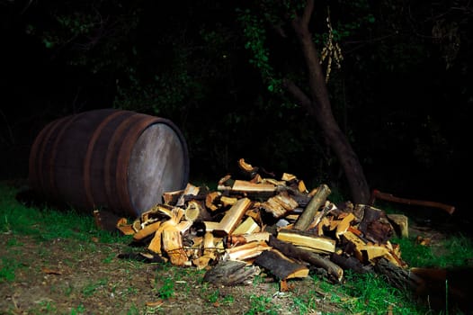 winy hogshead in expectant of wine of new harvest