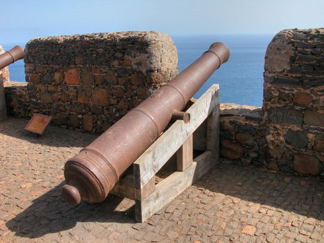 Old Cannons inside the walls of Capo Verde
