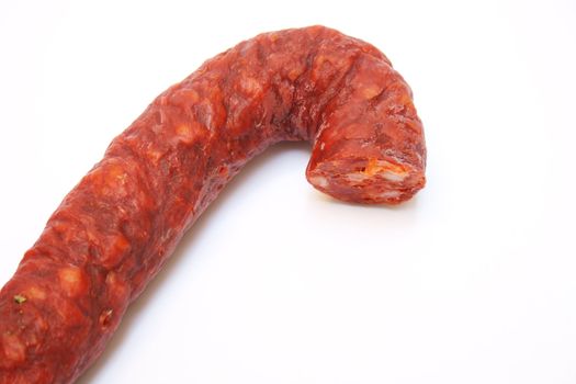 close up of a chorizo sausage