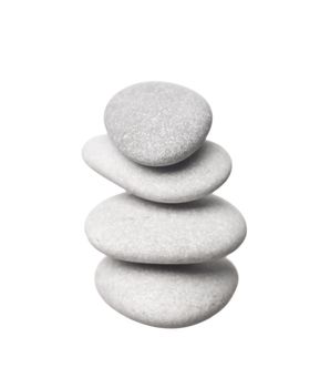 Stacked stones isolated on white background