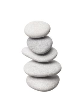 Stacked stones isolated on white background