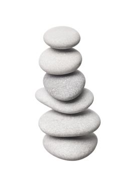 Stacked stones isolated on white background