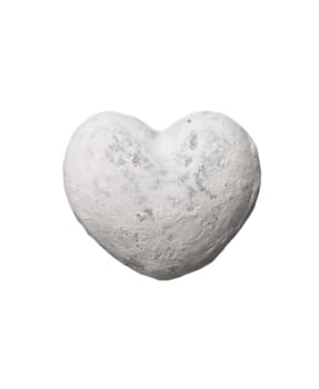 Heart shaped stone isolated on white background