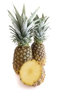 Tropical and juicy fruit on white background
