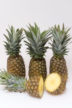 Tropical and juicy fruit on white background
