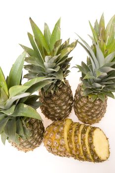 Tropical and juicy fruit on white background
