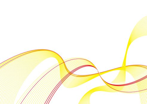 Abstract yellow wave background with highlight red stripe