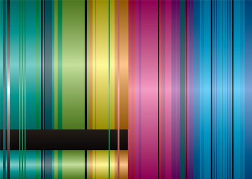 Brightly coloured ribbon inspired abstract striped background with copyspace