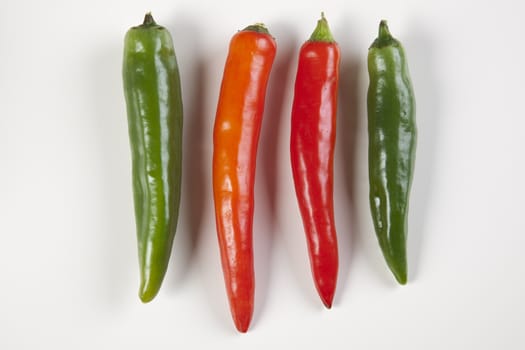 Chili peppers isolated on a white background 