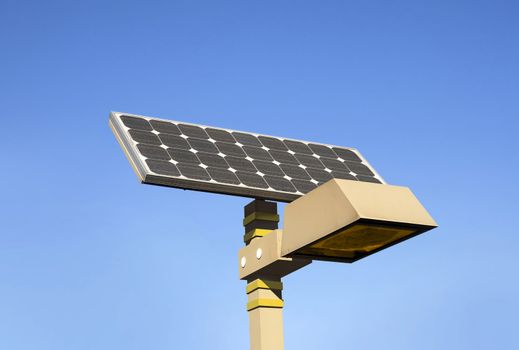 Solar cells powered electric city lantern.
