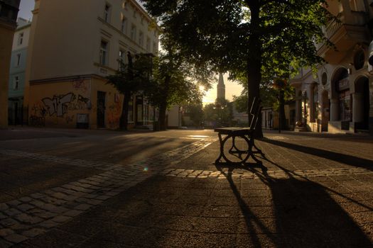 sunset in the Polish town of tourism - Sopot